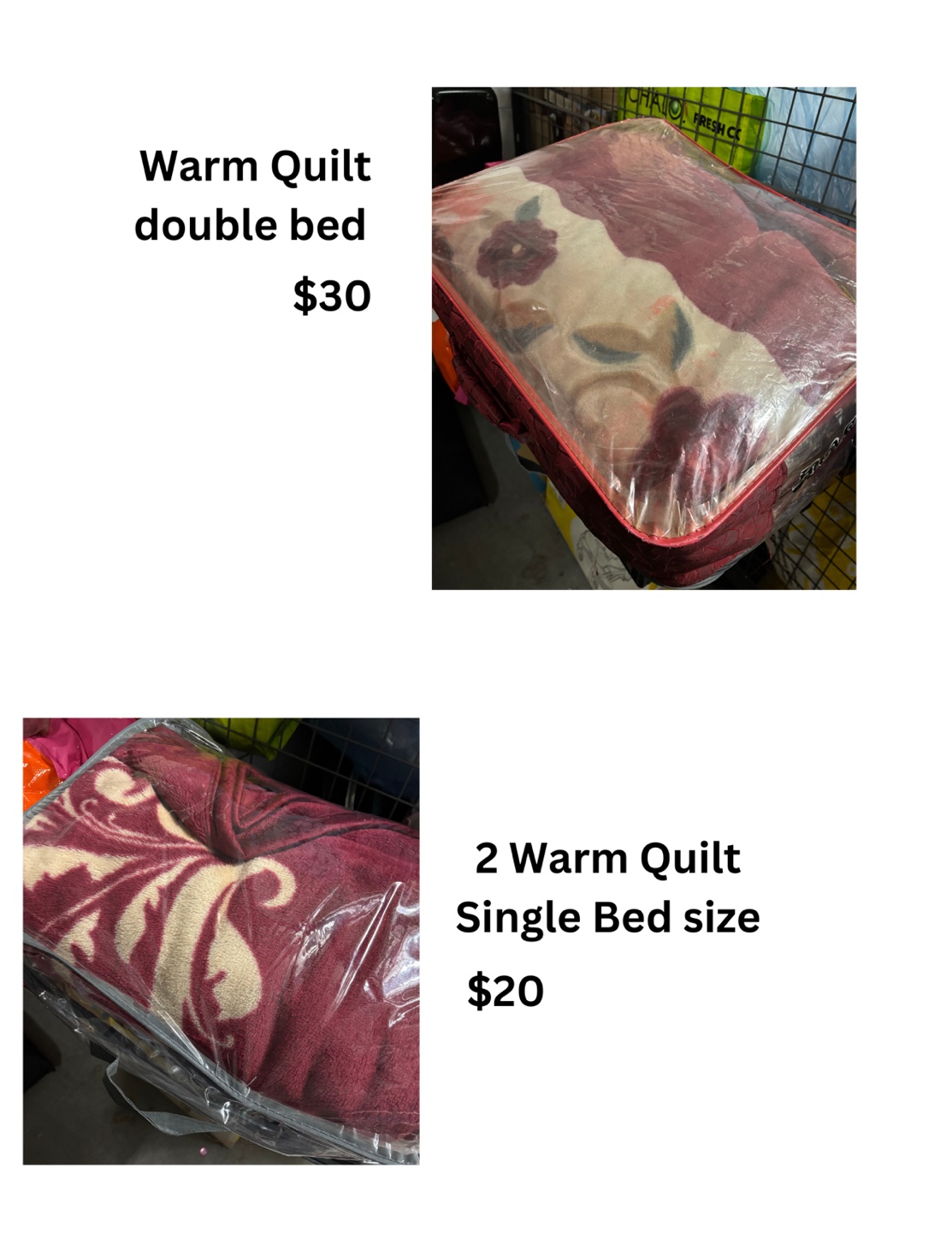 Warm Quilts - Double & Single Beds