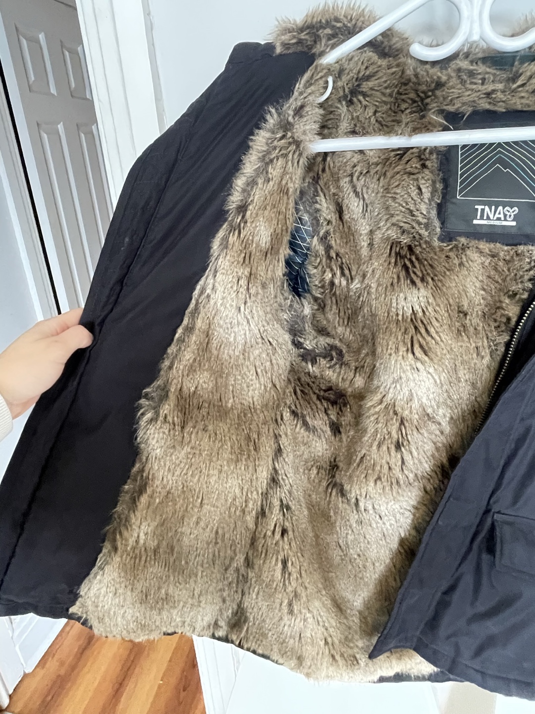 TNA Black Faux Fur Trim Parka - photo 2
