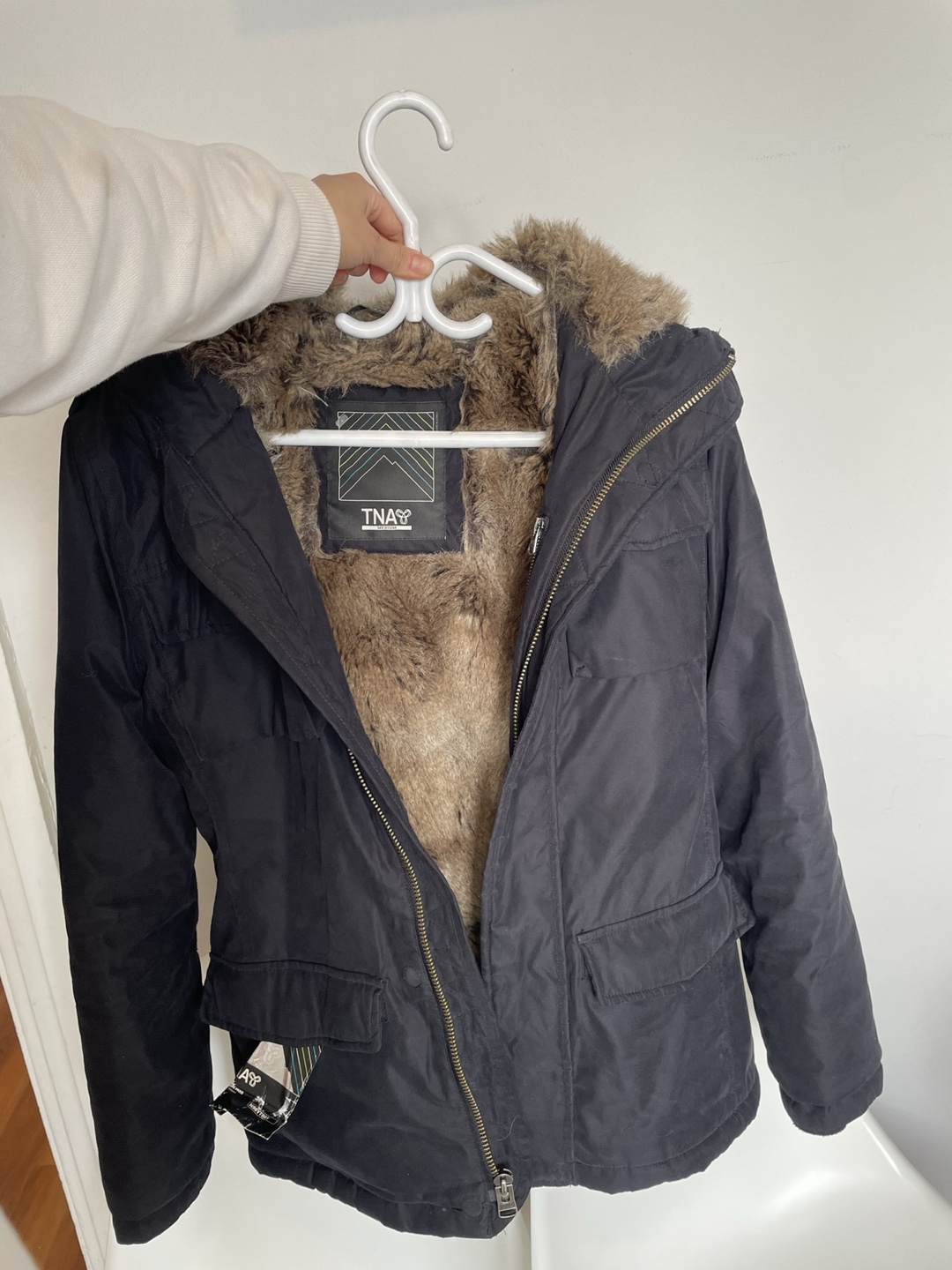 TNA Black Faux Fur Trim Parka - photo 5