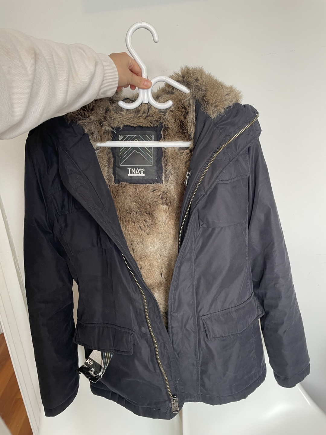 TNA Black Faux Fur Trim Parka - photo 4