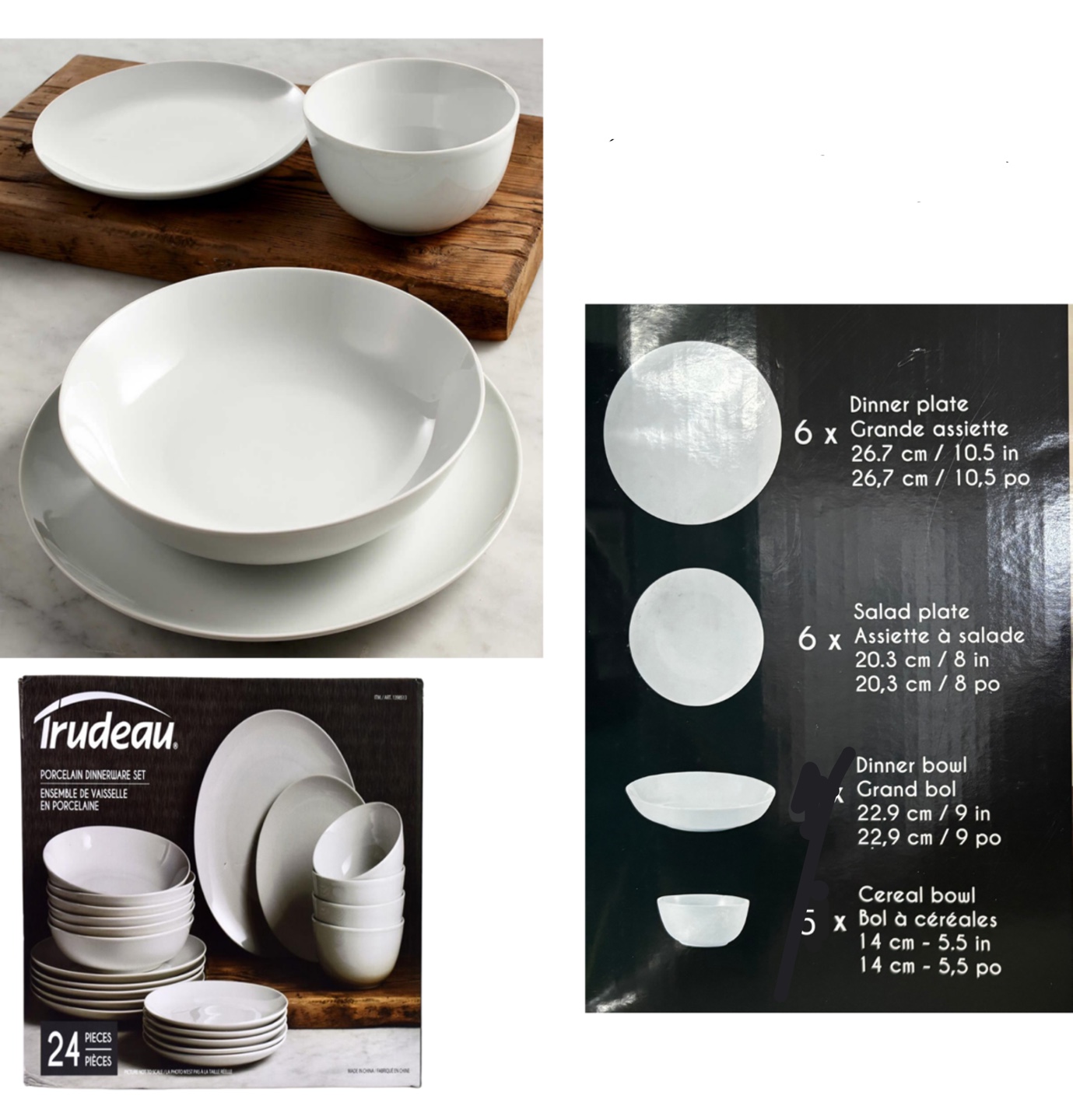 Trudeau 22-Piece Porcelain Dinnerware Set