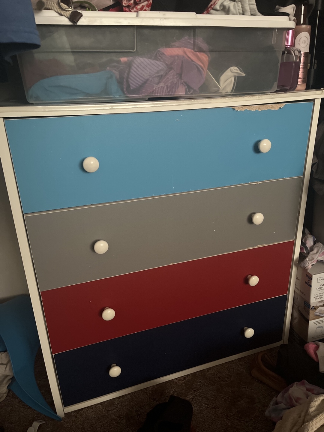 Multicoloured Four-Drawer Dresser