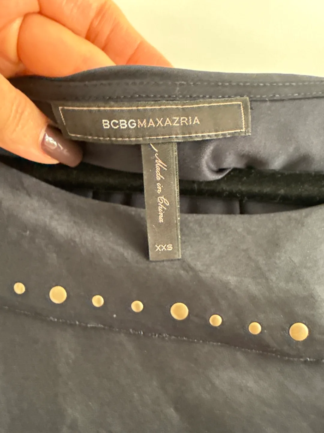 BCBGMAXAZRIA Black Studded Mini Dress - XXS image indicator(3)