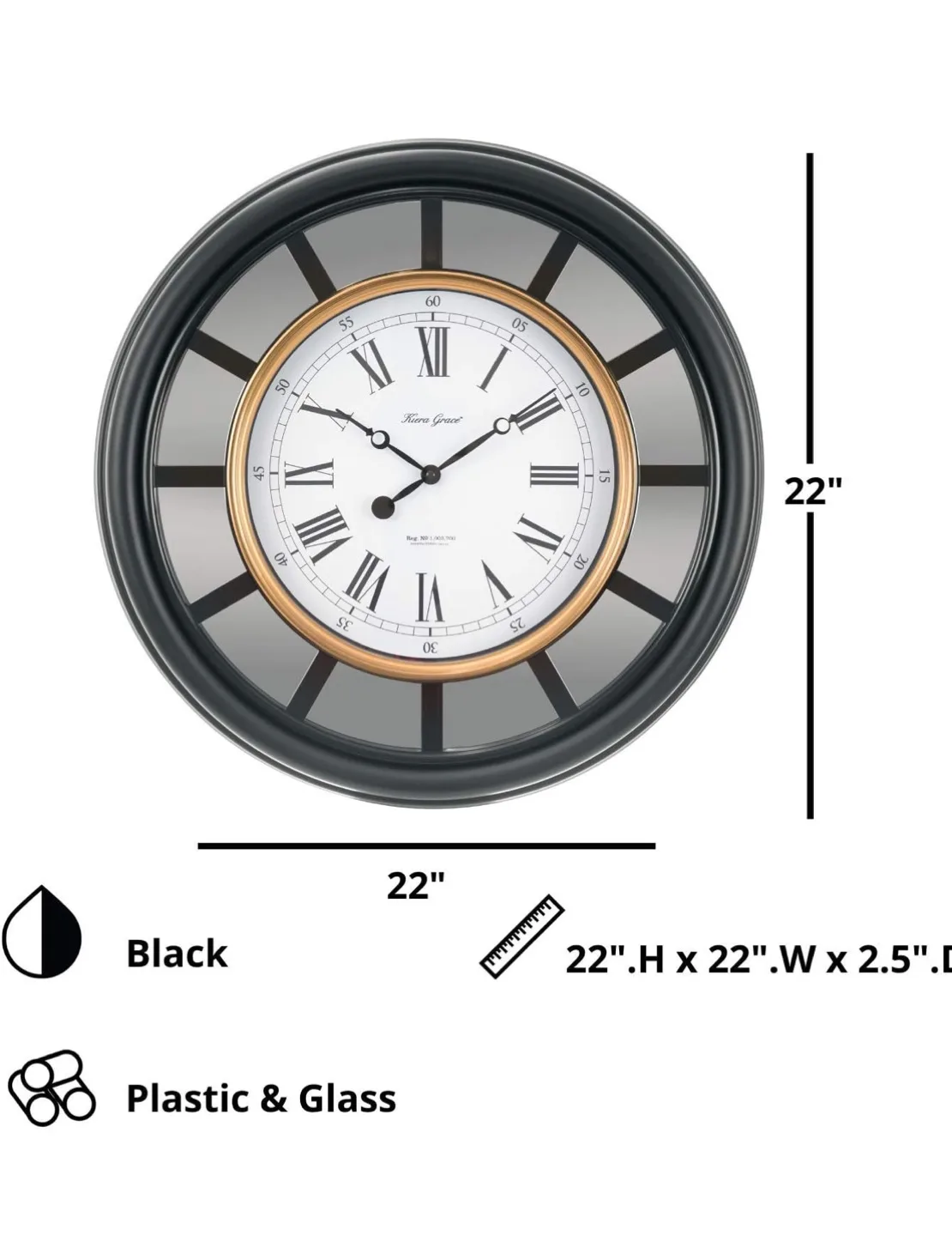 22" Large Wall Clock image indicator(3)