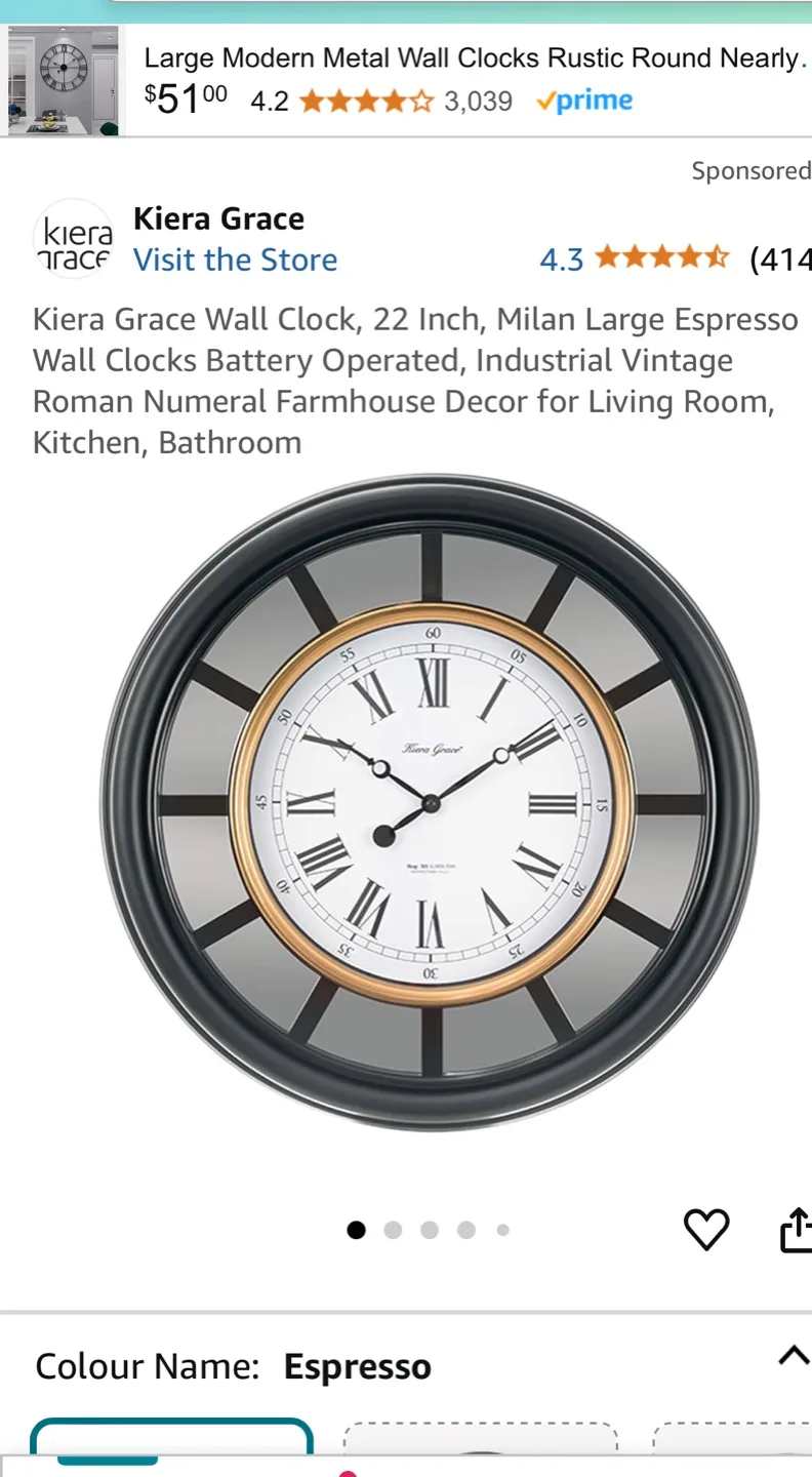 22" Large Wall Clock image indicator(4)