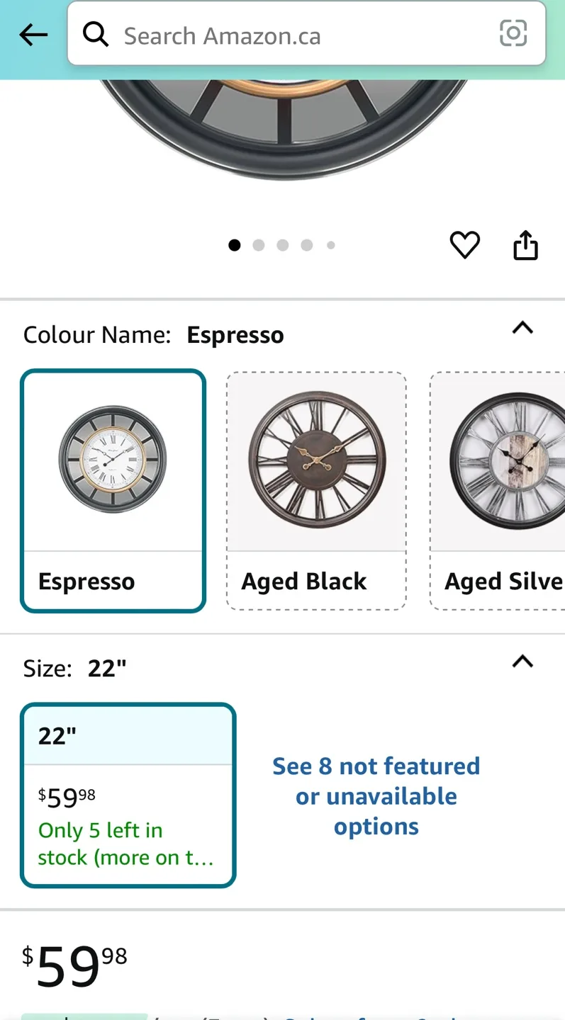 22" Large Wall Clock image indicator(5)