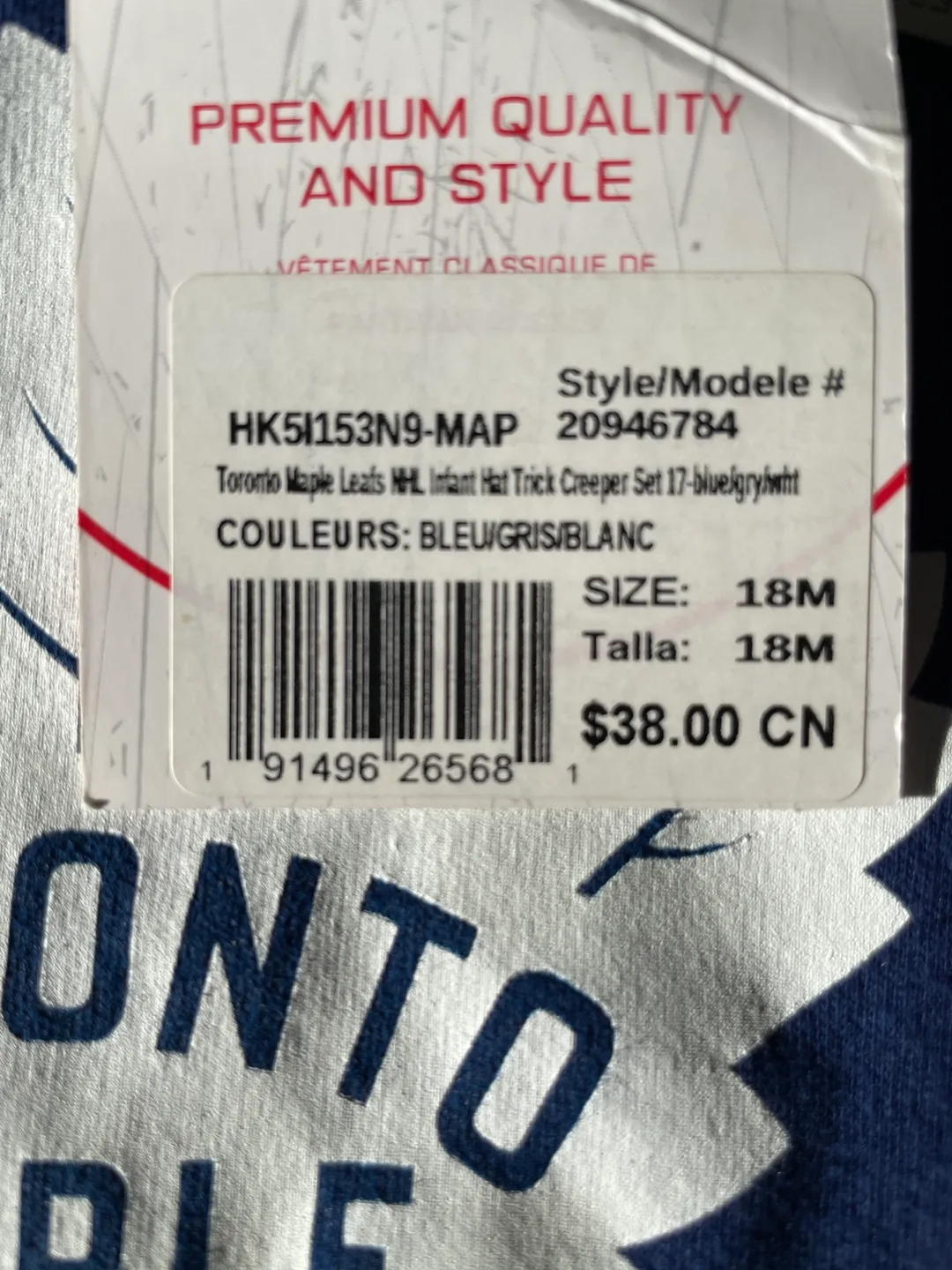 Toronto Maple Leafs Baby Bodysuit - Size 18M image indicator(2)