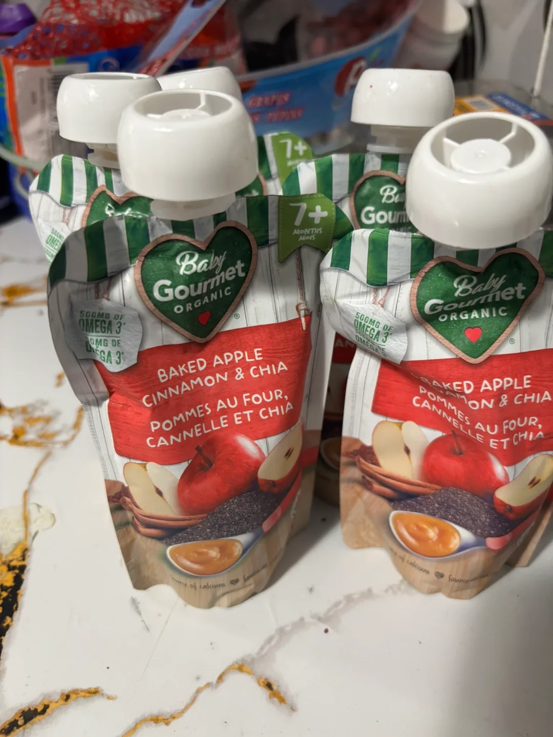 Baby Gourmet Organic Baked Apple Cinnamon & Chia Pouches (4) image indicator(2)