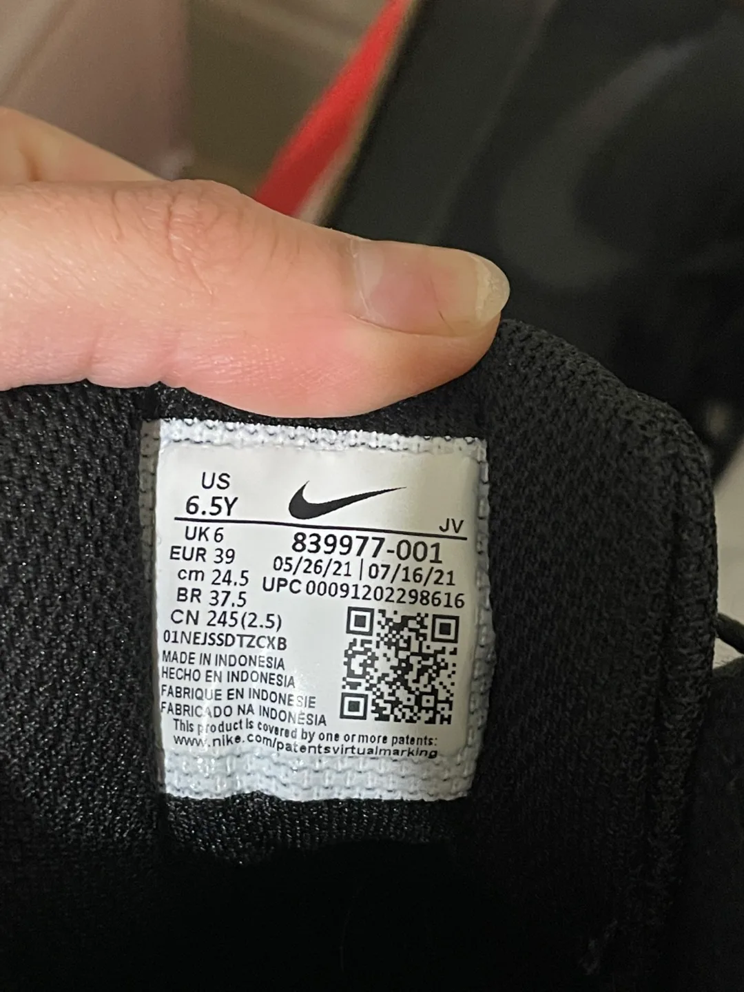 Nike Court Vision Mid Black Sneakers - Size 6.5Y image indicator(2)