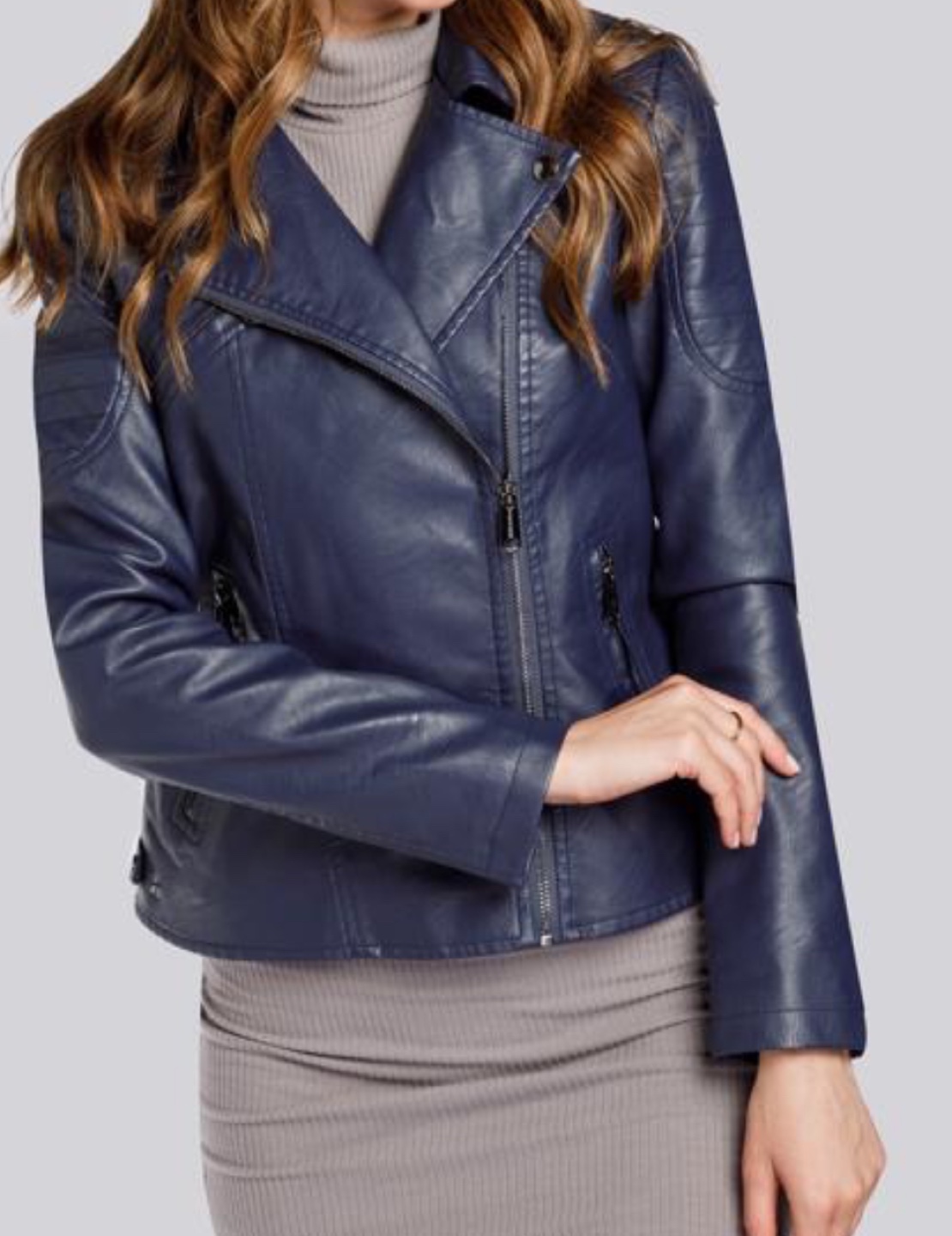 Levi’s Navy Blue Faux Leather Moto Jacket
