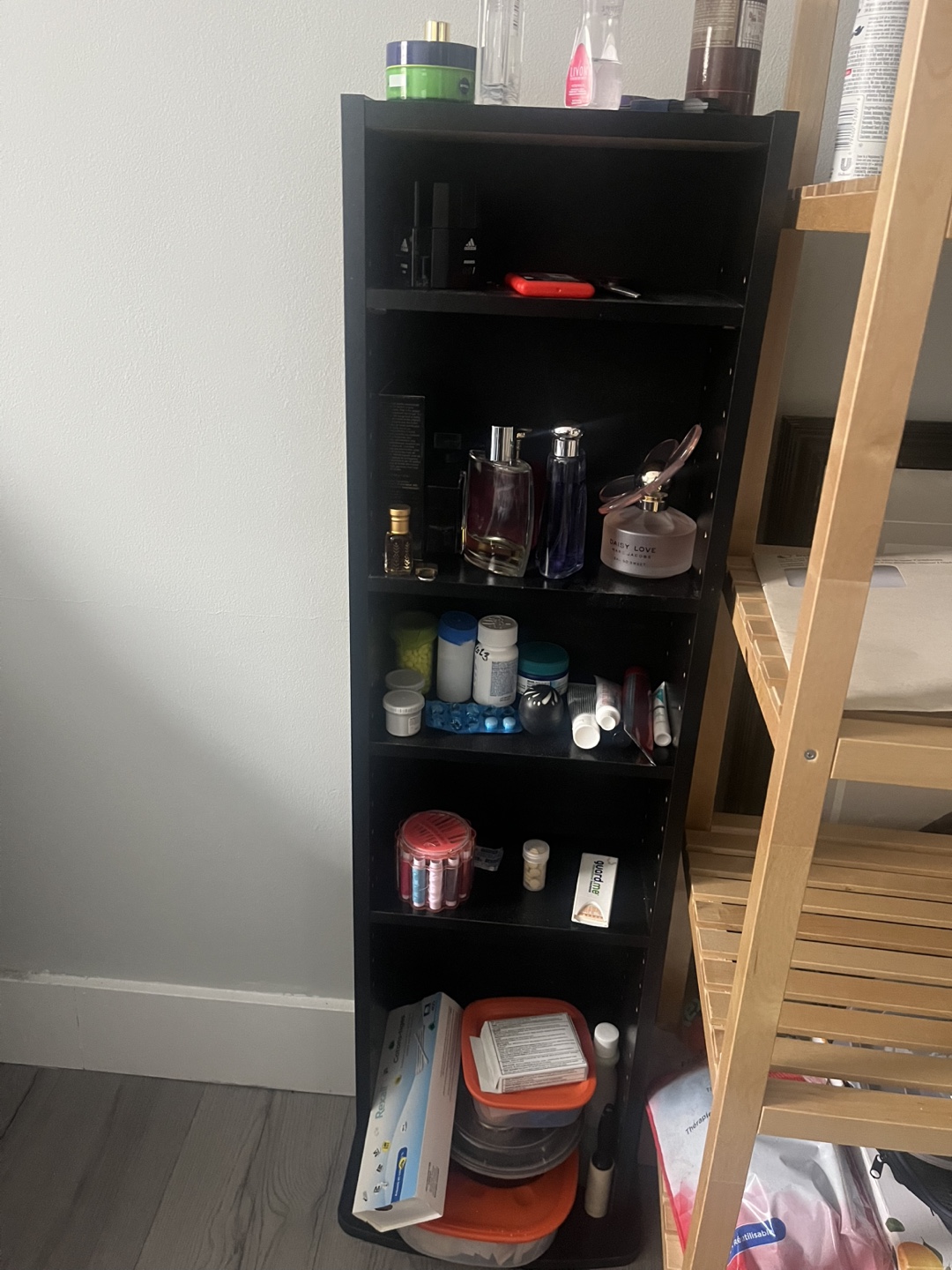 Black Narrow Shelf Organizer