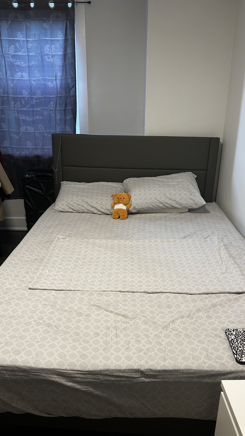 Full Size Bed Frame with Upholstered Headboard - photo 2