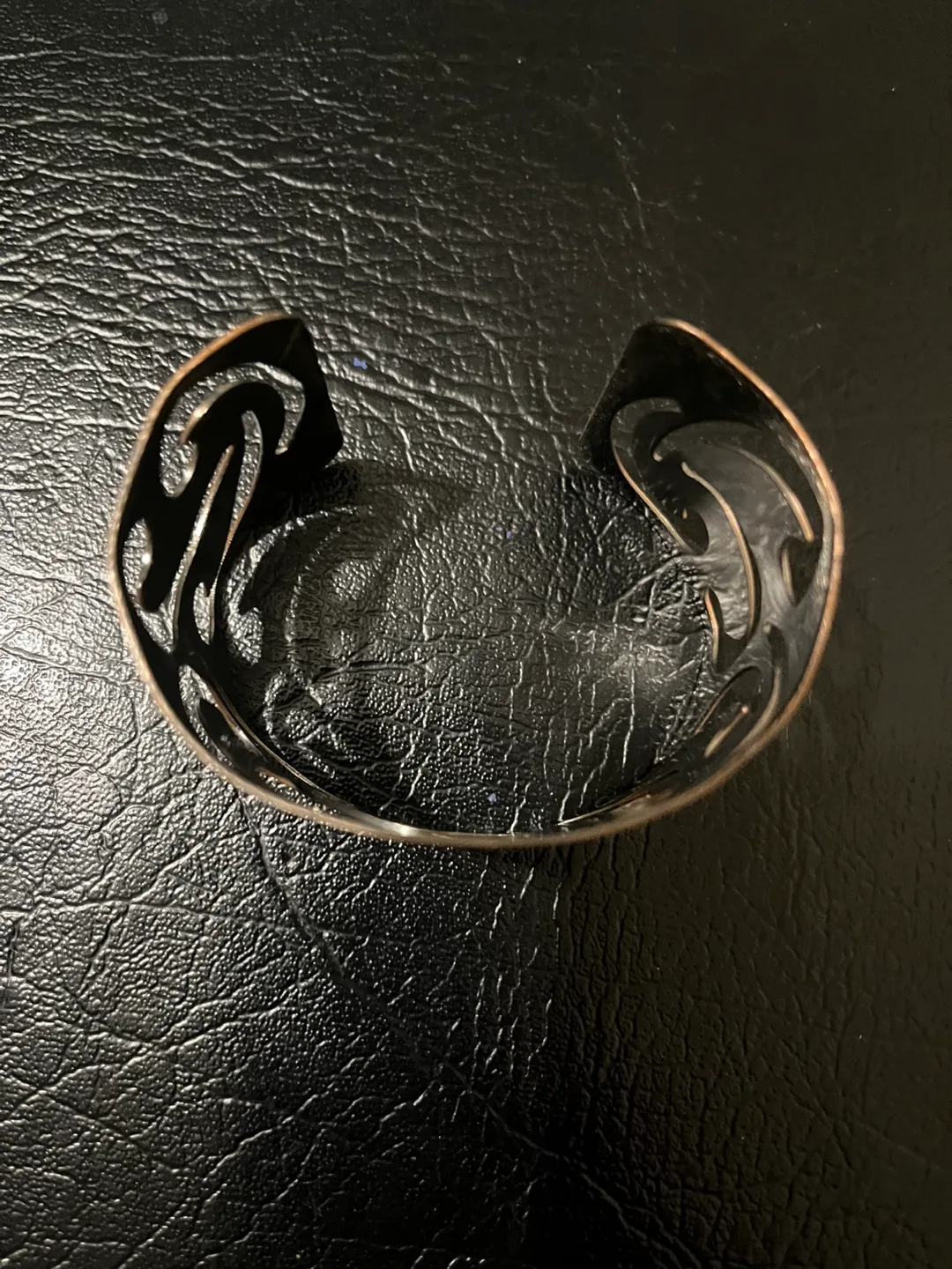 Unique Swirl Design Cuff Copper Bracelet image indicator(4)