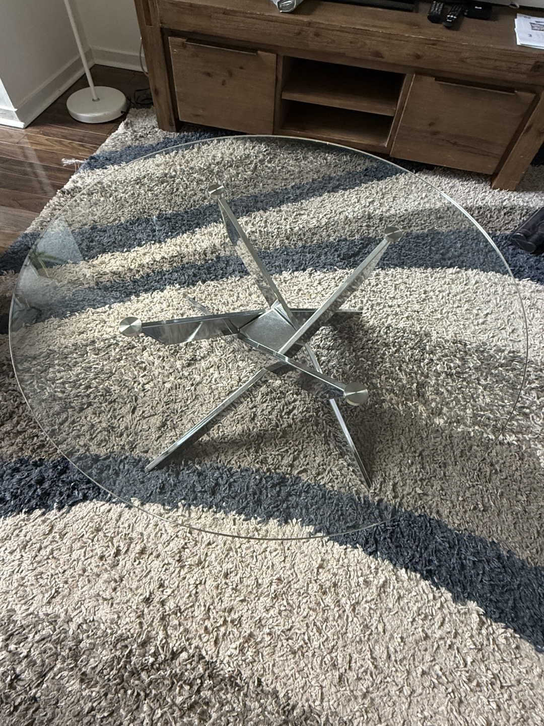 Modern Glass Coffee Table with Chrome Legs - photo 2