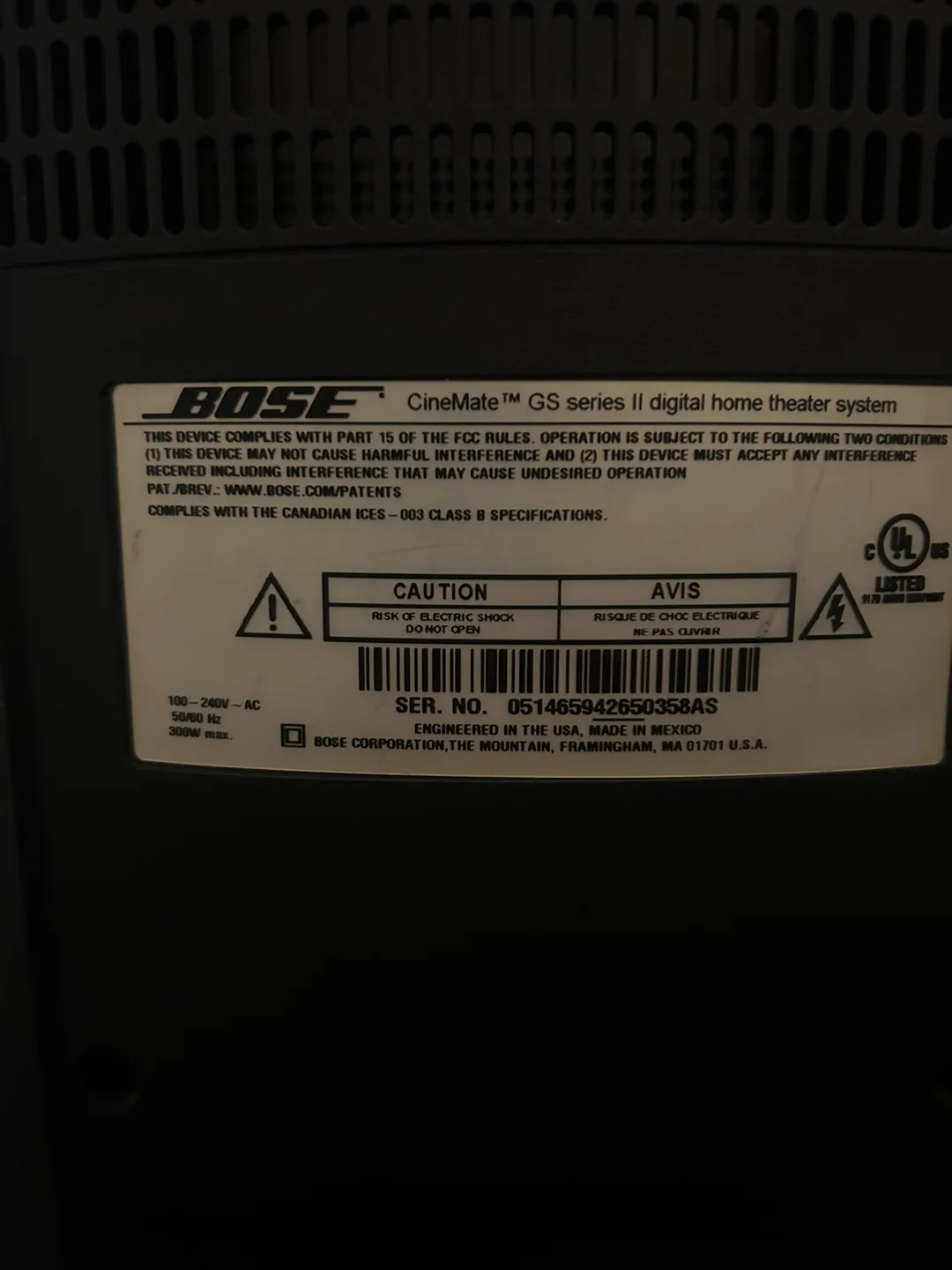 Bose CineMate GS Series II Digital Home Theater System image indicator(2)