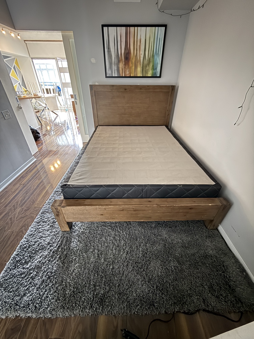 Queen Wood Bed Frame with Box Spring - photo 2