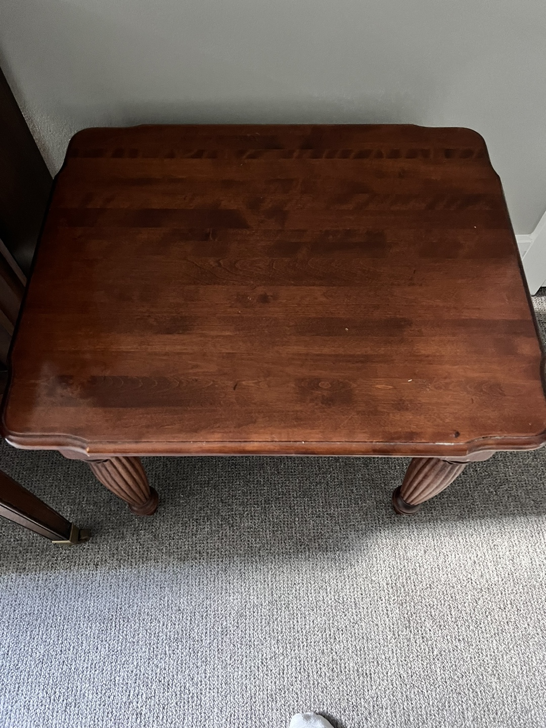 Dark Wood End Table with Drawer - photo 2