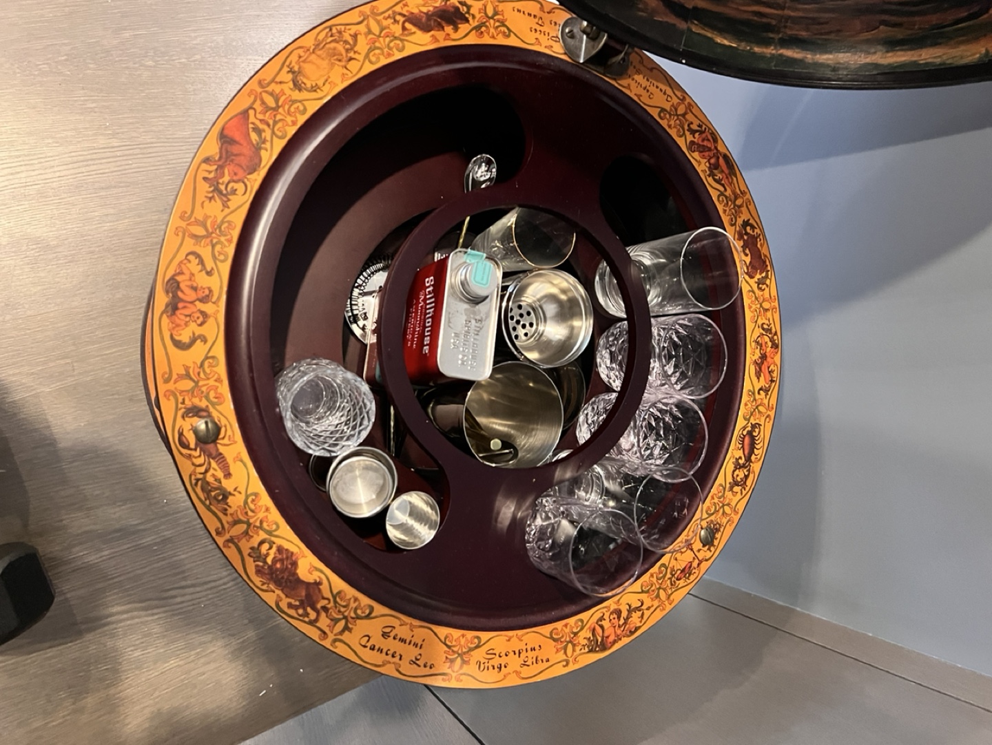 Antique Globe Bar Cart - photo 3