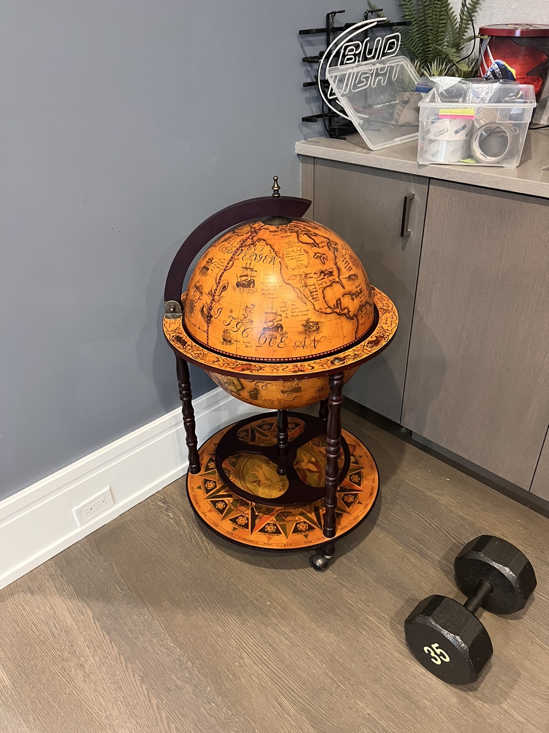 Antique Globe Bar Cart - photo 2