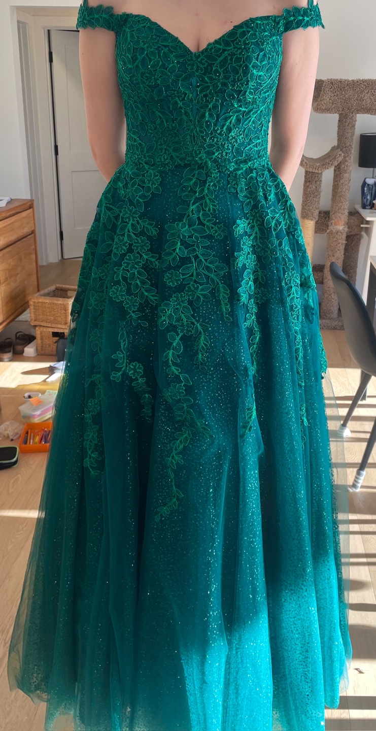 Emerald green Graduation Prom Gown - photo 3