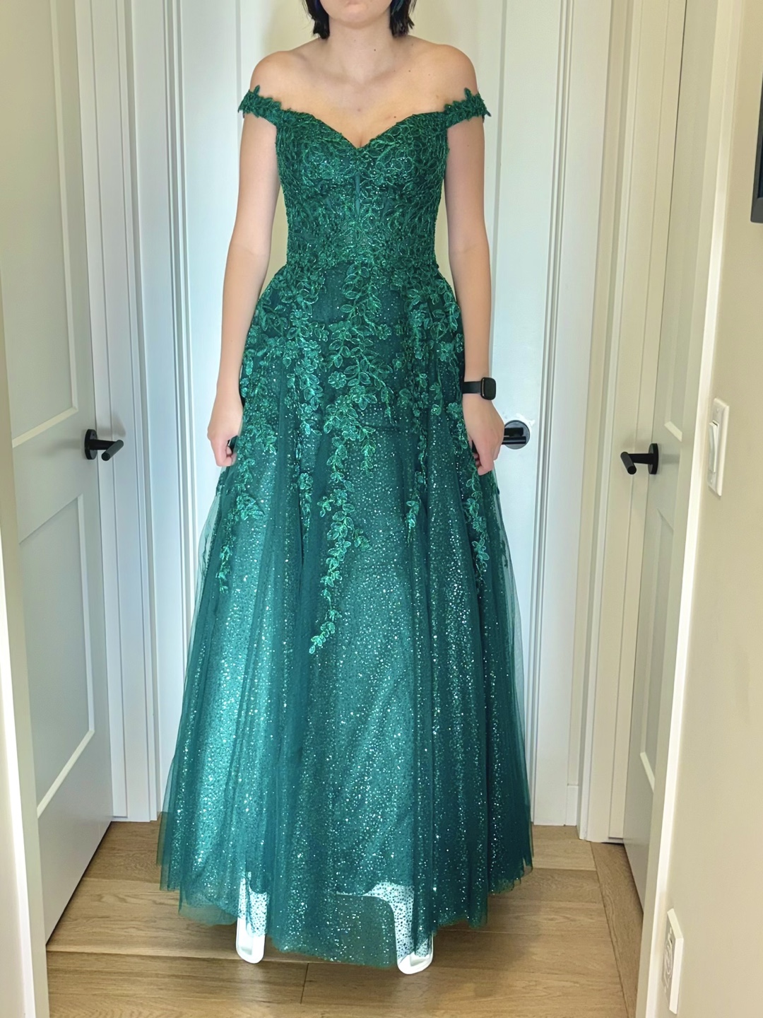Emerald green Graduation Prom Gown - photo 5