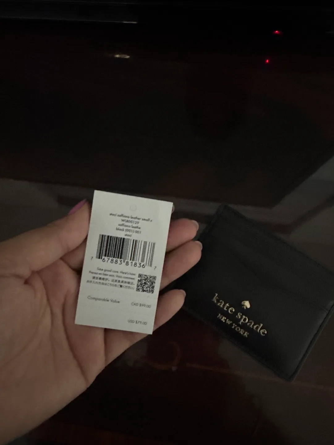 Kate Spade New York Black Leather Card Holder image indicator(4)