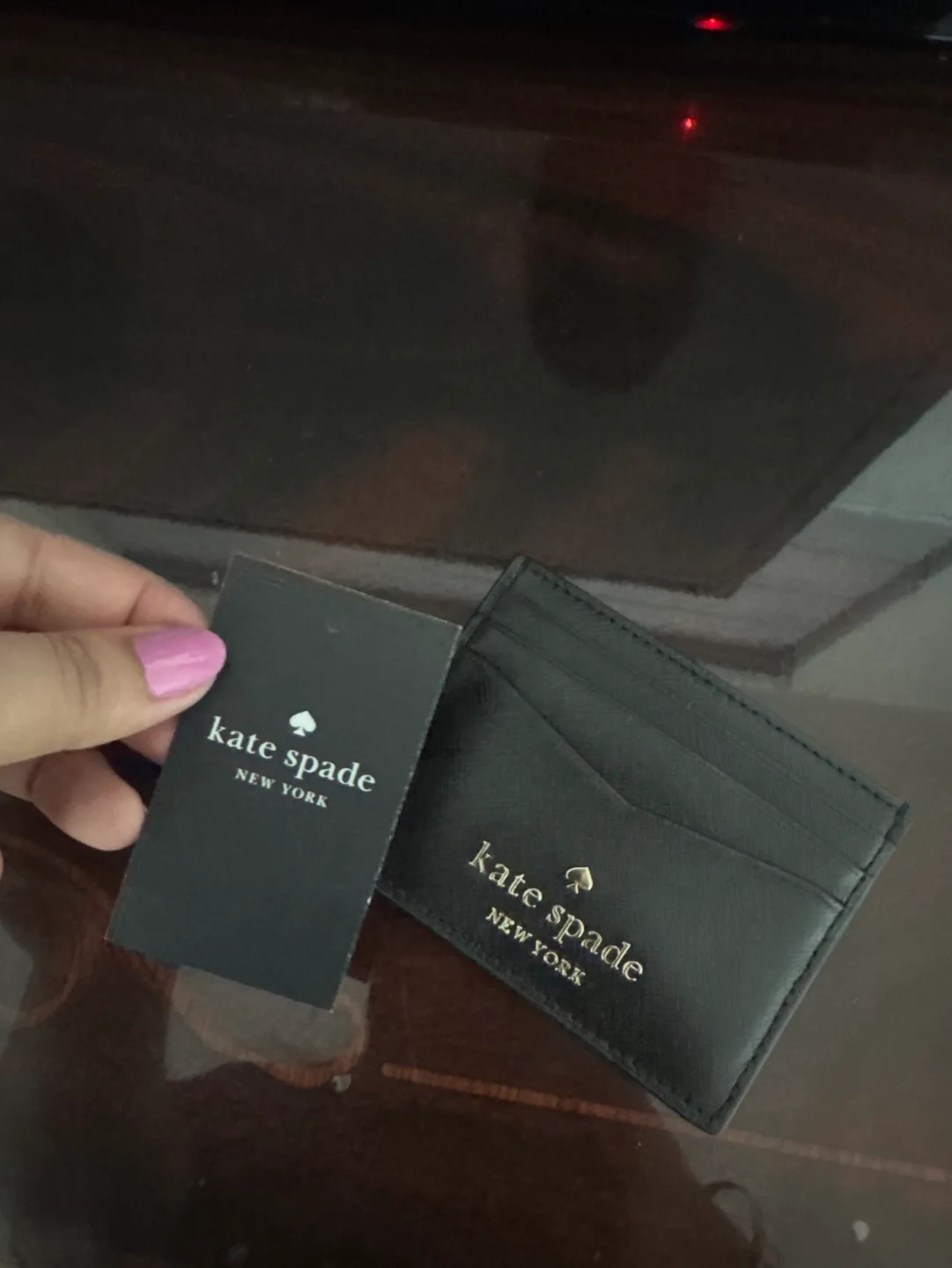 Kate Spade New York Black Leather Card Holder image indicator(3)