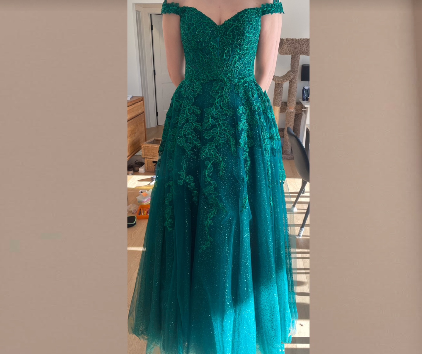 Emerald green Graduation Prom Gown