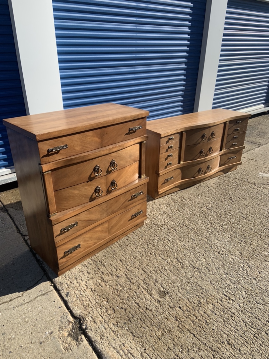 Mid-Century Modern Wooden Dresser Set