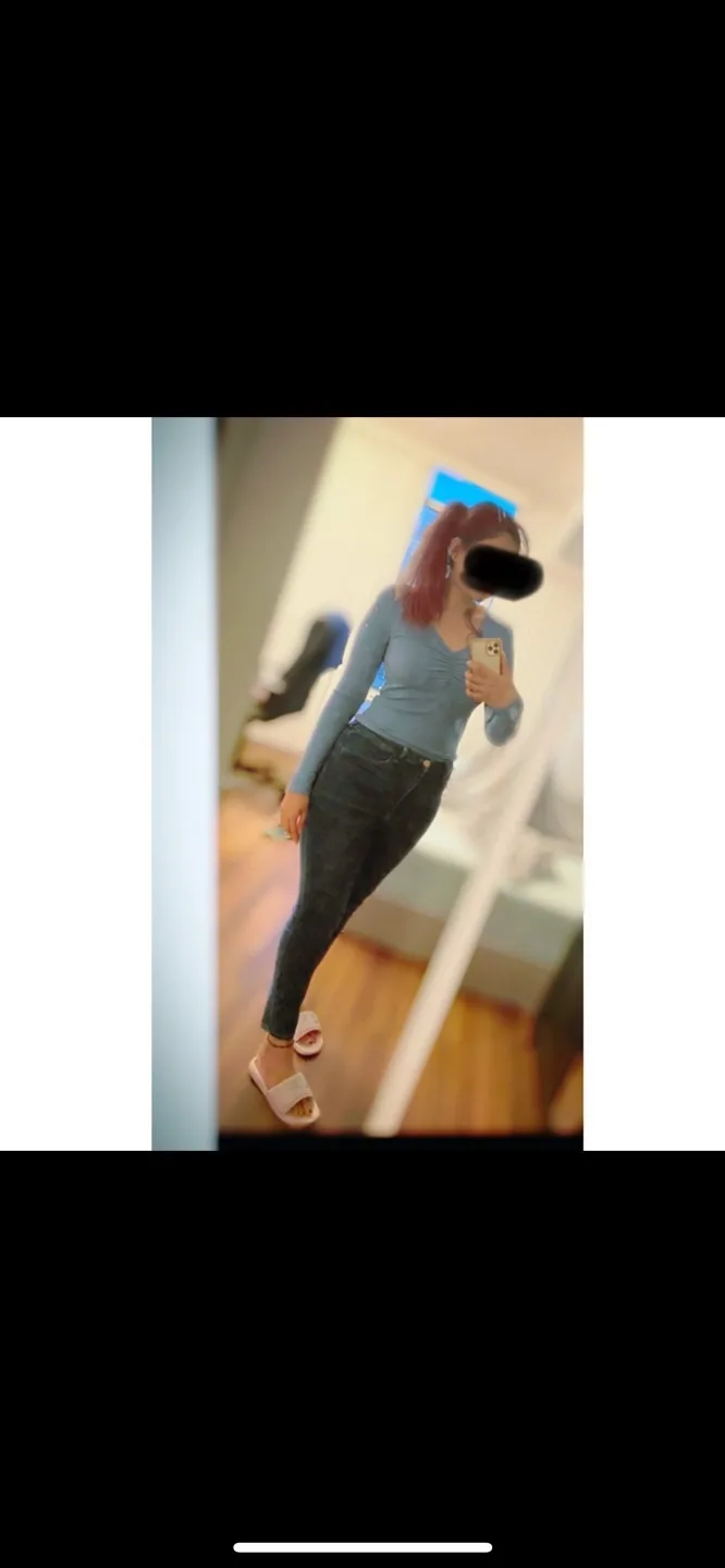 Dusty Blue Long Sleeve Ribbed Crop Top image indicator(3)