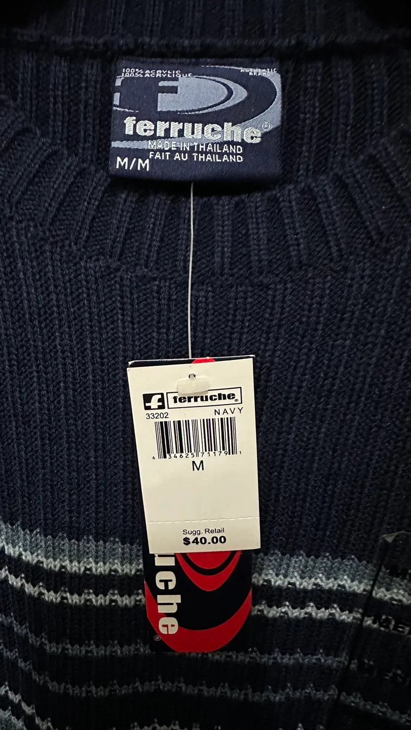 New with tag | $40 Men's Ferrüche Medium Ribbed Knit Sweater image indicator(4)