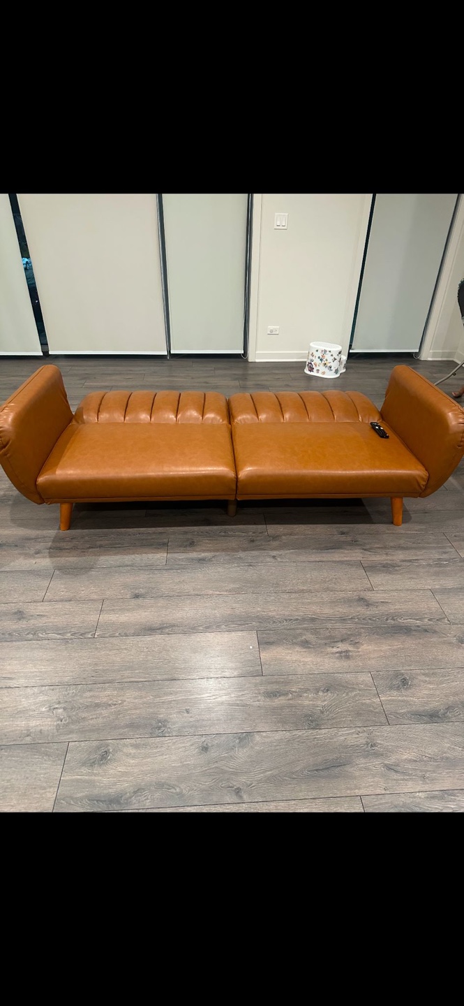 Brown Futon Sofa - photo 3