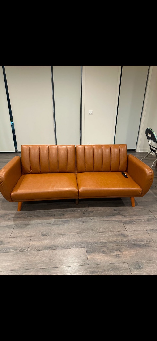 Brown Futon Sofa - photo 2