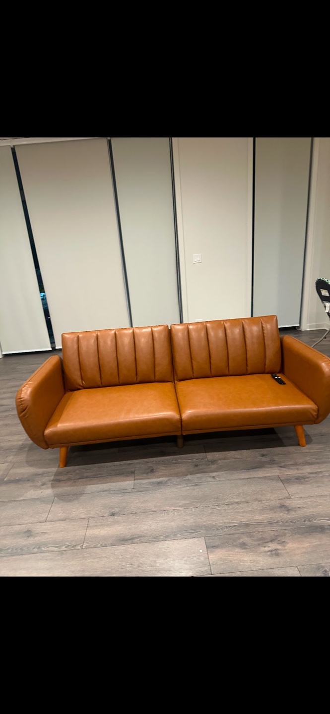 Brown Futon Sofa - photo 5