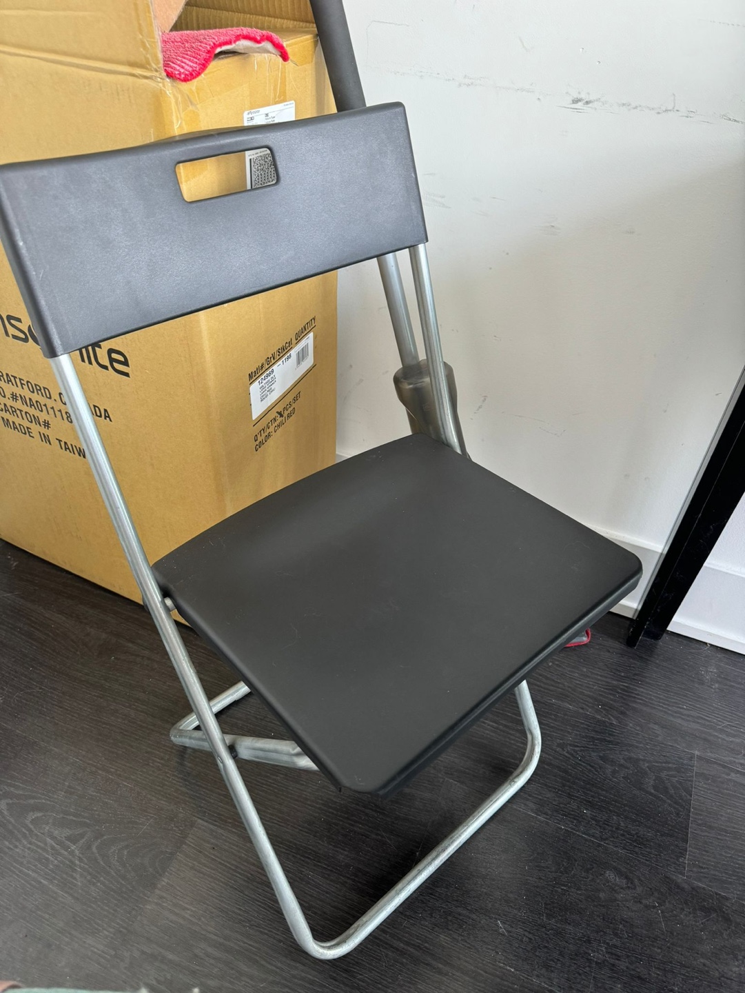2 IKEA Black Folding Chairs
