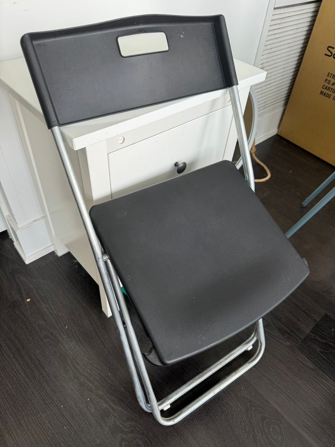 2 IKEA Black Folding Chairs - photo 2
