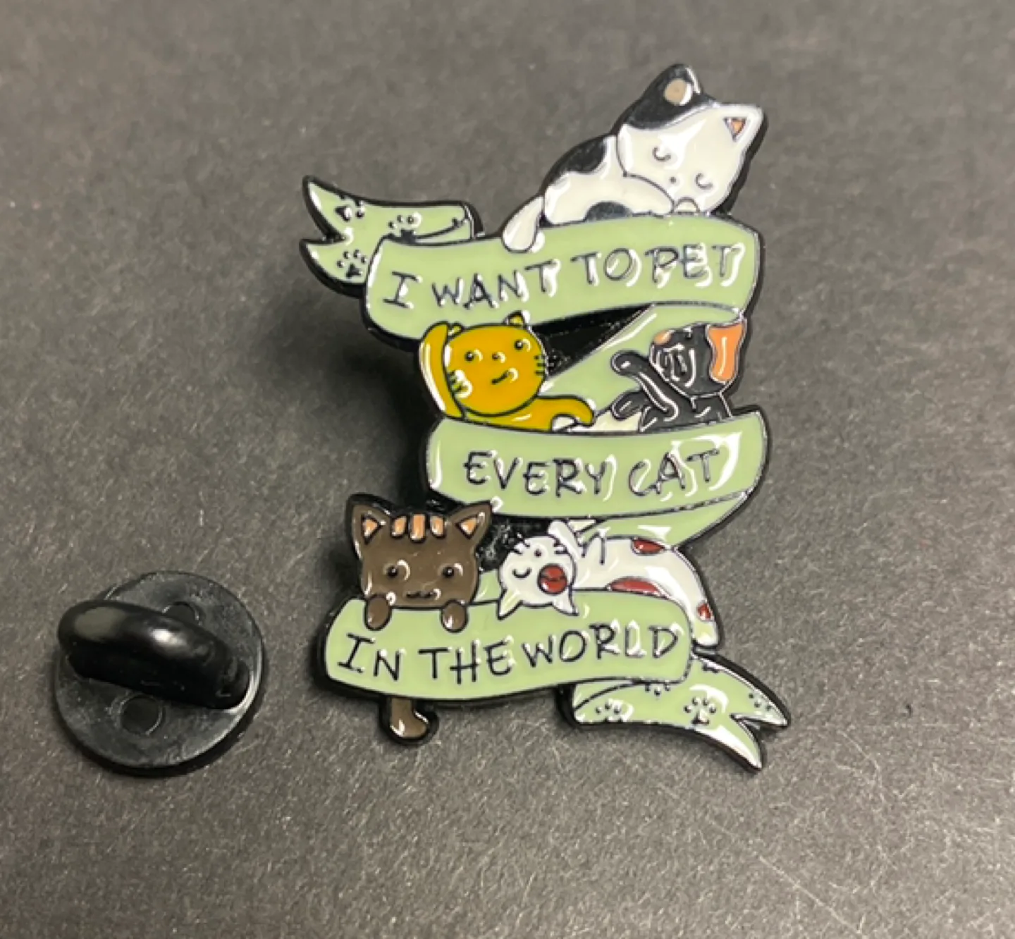 Cute Cat Enamel Pin - I Want to Pet Every Cat in the World image indicator(2)