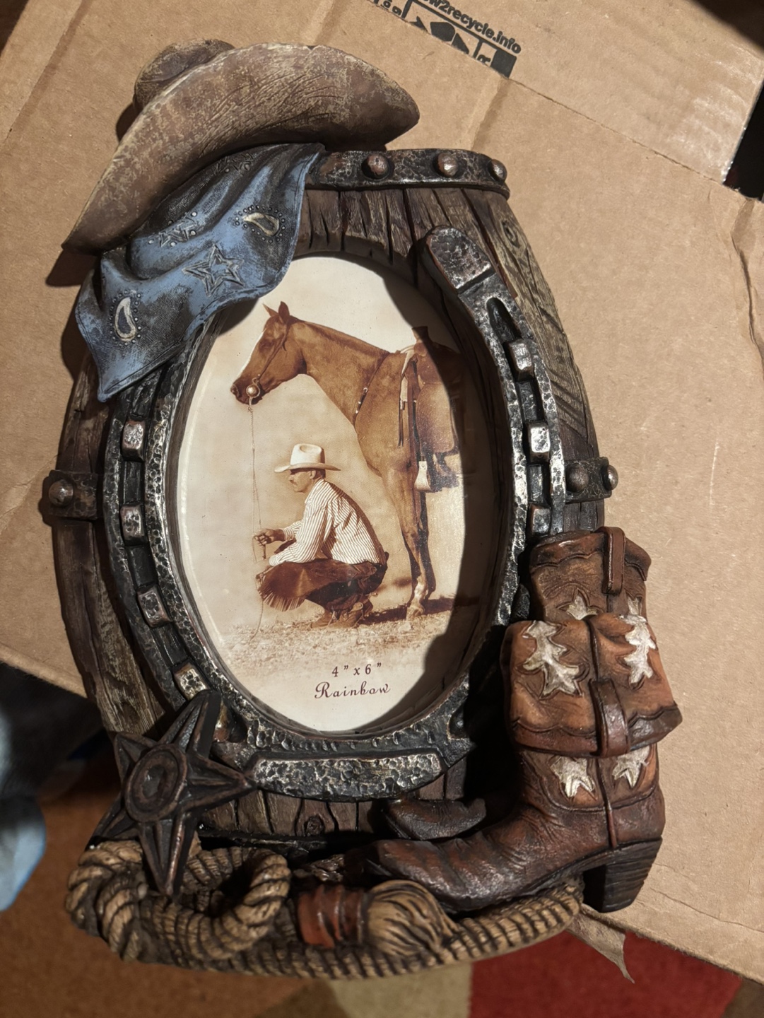 Cowboy Themed Photo Frame - 4x6