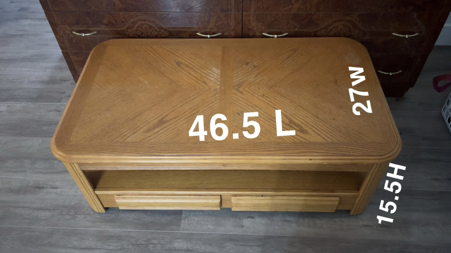Oak Coffee Table with Storage - photo 2