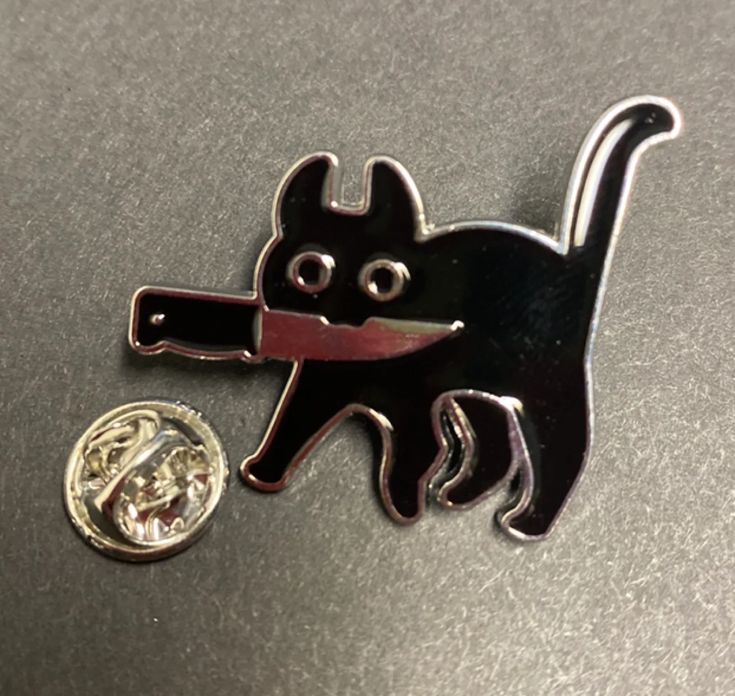 Black Cat Knife Enamel Pin image indicator(2)