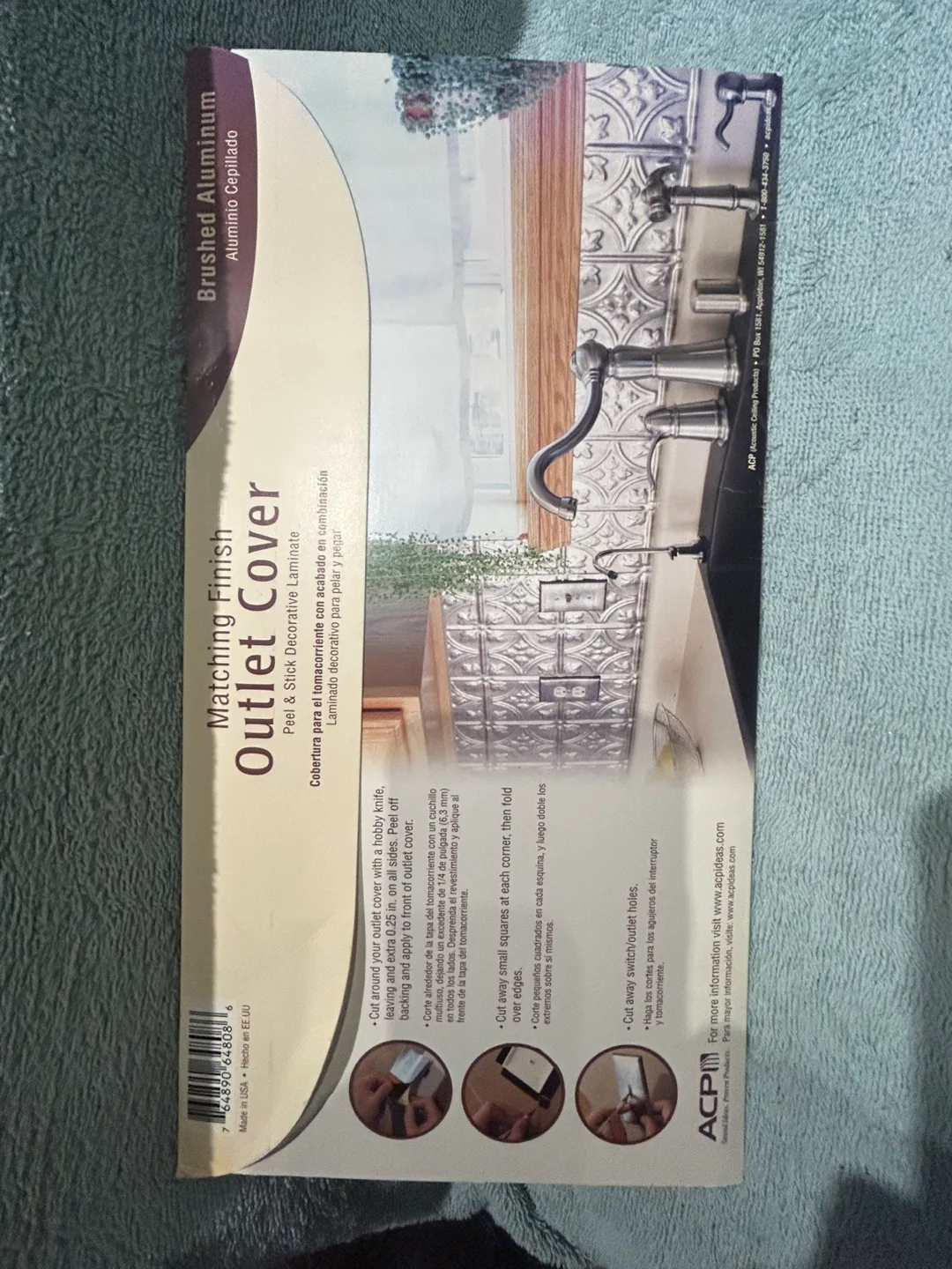 ACPI Peel and Stick Brushed Aluminum Outlet Covers image indicator(2)