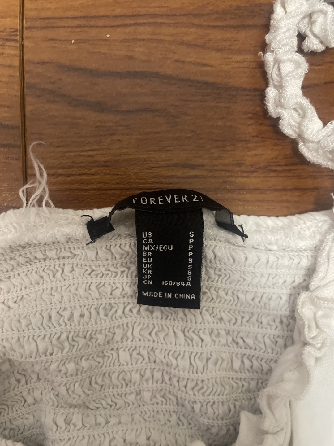 Forever 21 White Smocked Crop Top - photo 2