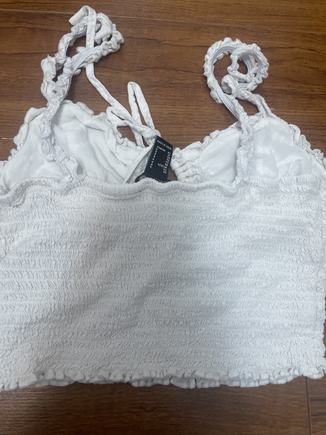 Forever 21 White Smocked Crop Top - photo 3