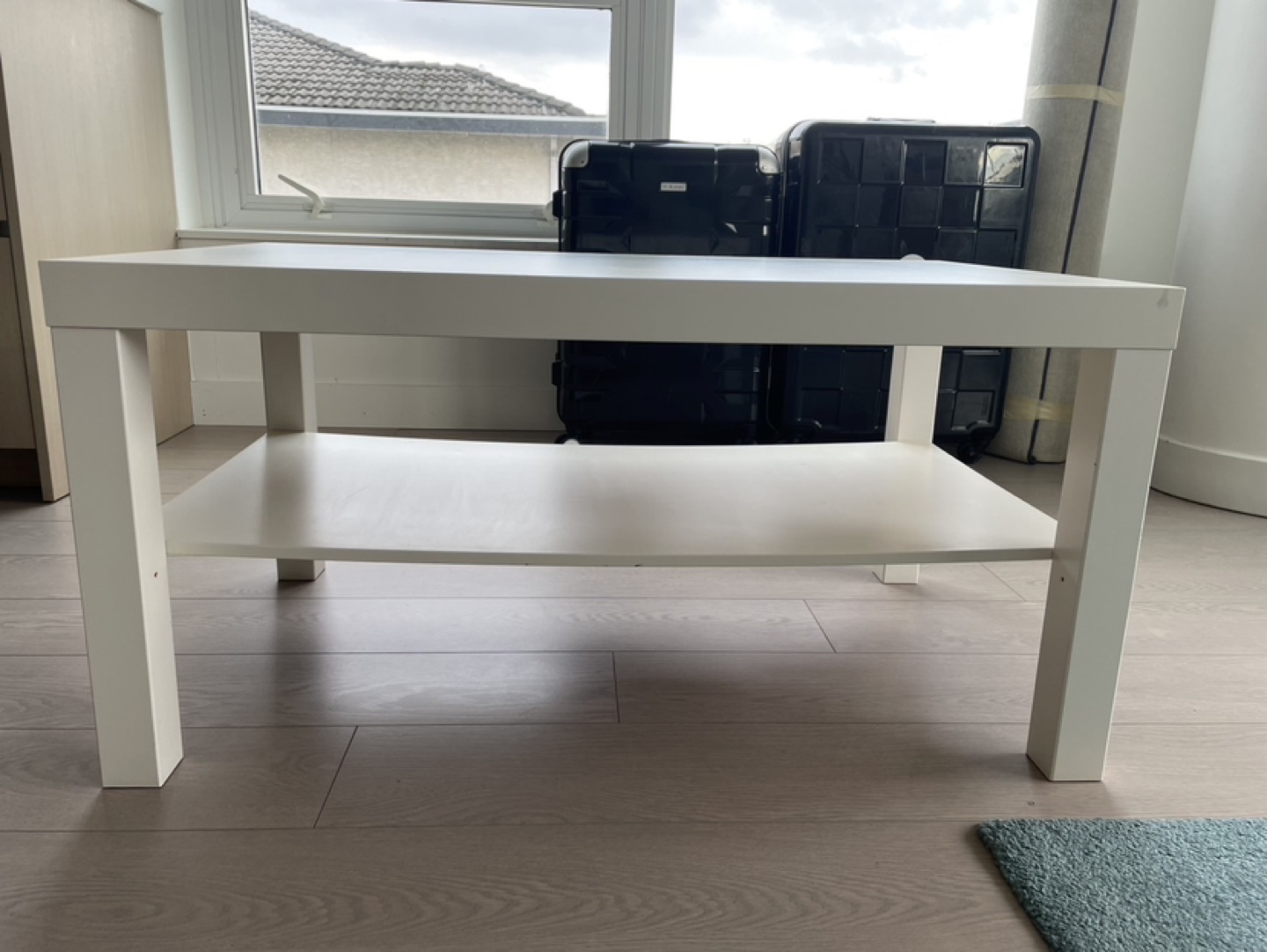 White Coffee Table with Shelf - photo 2