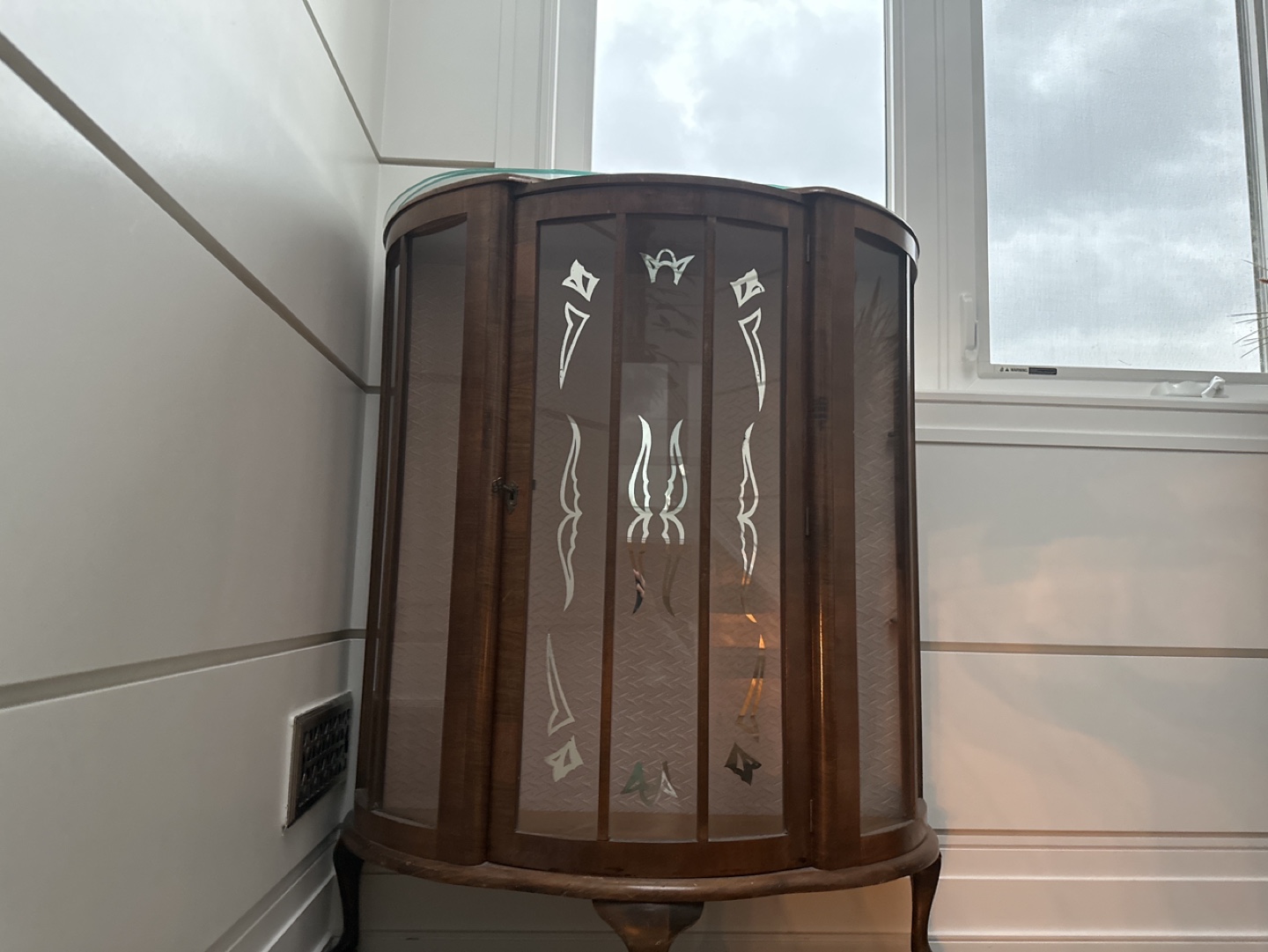 Vintage Corner Curio Cabinet