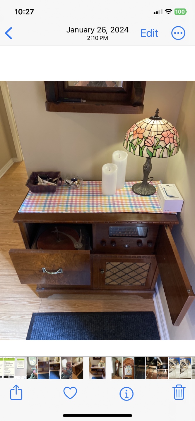 Vintage Wooden Radio Console - photo 4