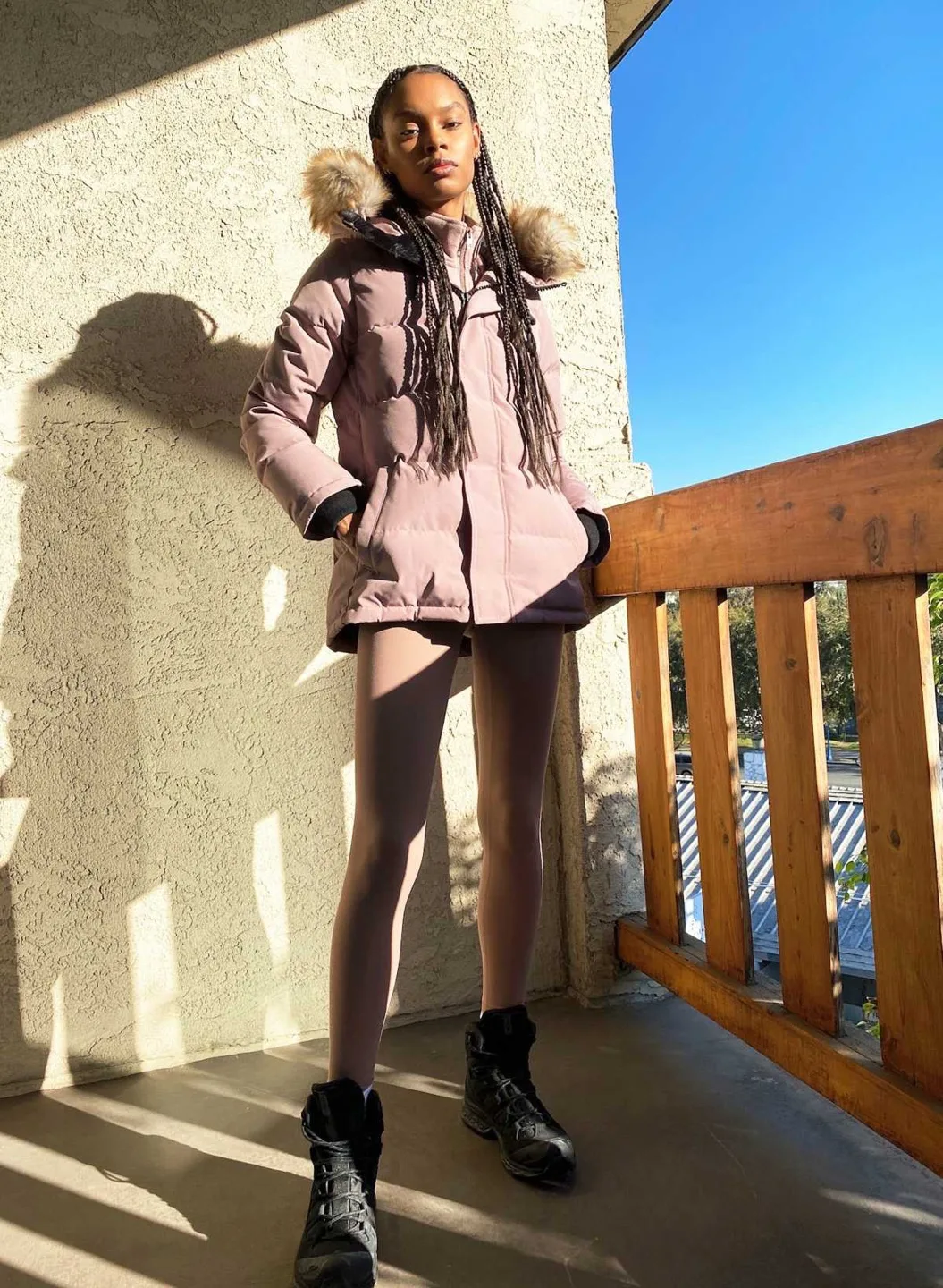 Aritzia TNA The Powder Parka Short - Shadow Mauve image indicator(10)