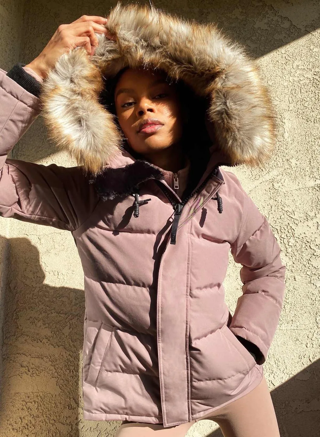 Aritzia TNA The Powder Parka Short - Shadow Mauve image indicator(8)