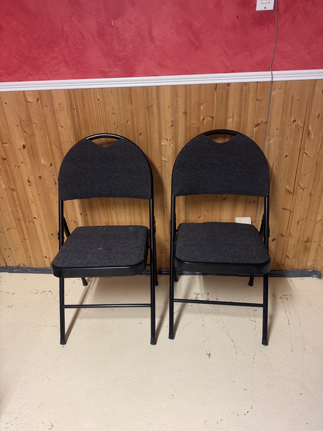 Pair of Black Folding Chairs