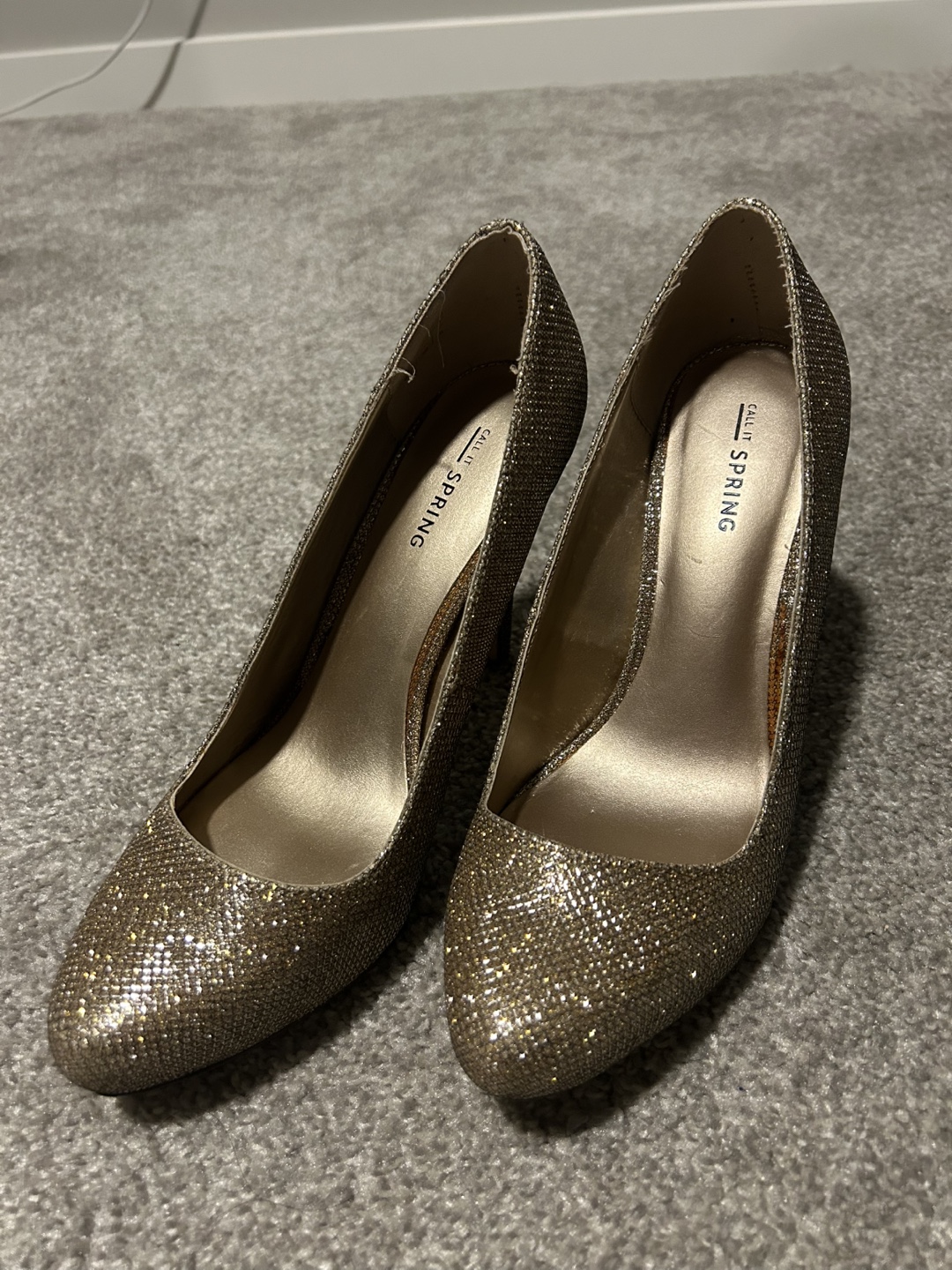 Gold Glitter Heels